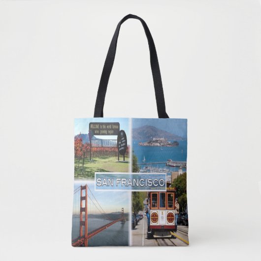 US San Francisco - Napa Golden Gate Bridge Tote Bag (Voorkant)