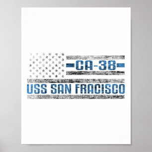 US San Francisco World War Cruiser CA-38 Amerikaan Poster