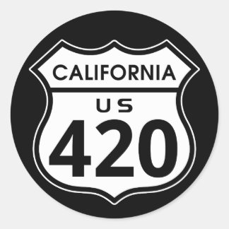 US-snelwegteken van 420 dagen Californië Ronde Sticker