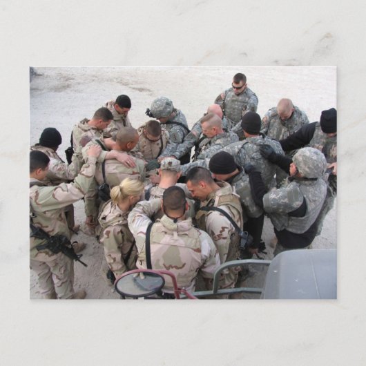 US Soldiers Praying Briefkaart (Voorkant)