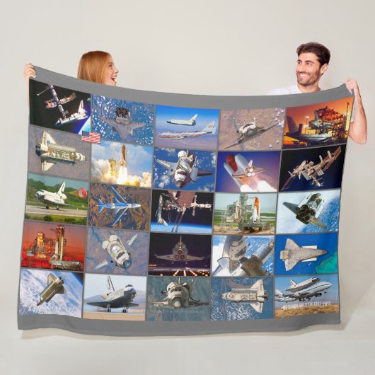 US SPACE SHUTTLE 1981-2011 "MONTAGE" FLEECE DEKEN (In situ)