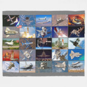 US SPACE SHUTTLE 1981-2011 "MONTAGE" FLEECE DEKEN (Voorkant (Horizontaal))