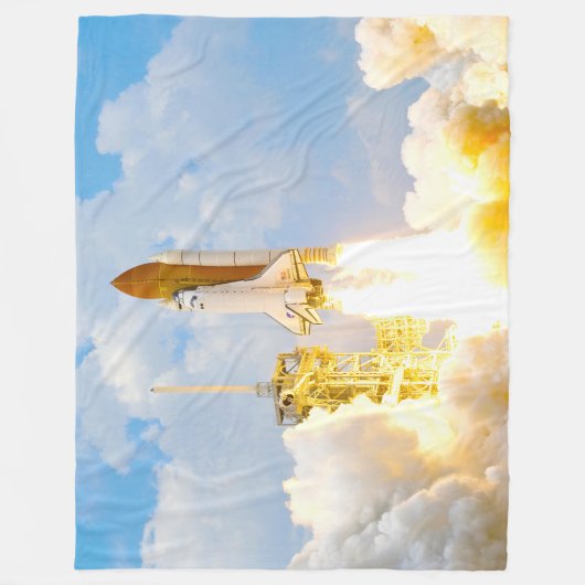 US SPACE SHUTTLE ATLANTIS FLEECE DEKEN (Voorkant)