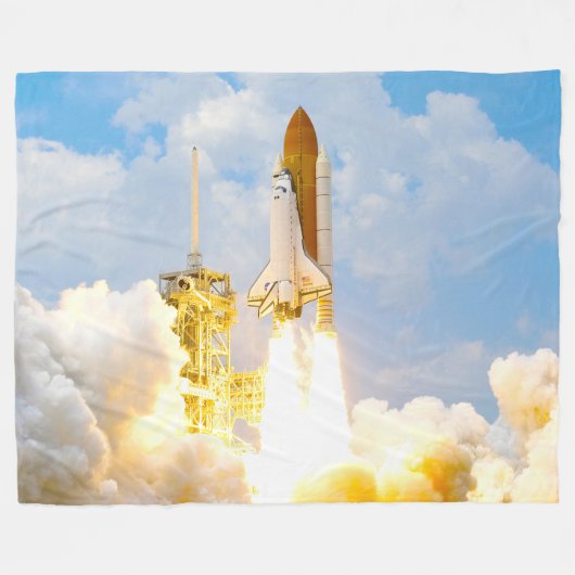 US SPACE SHUTTLE ATLANTIS FLEECE DEKEN (Voorkant (Horizontaal))