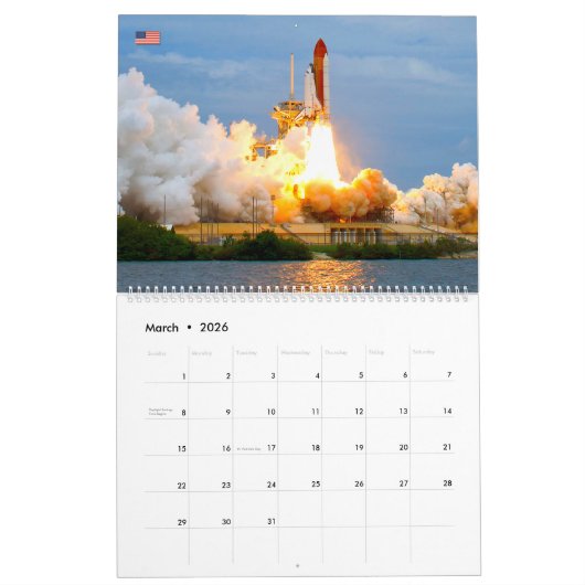 US SPACE SHUTTLE KALENDER (Mar 2026)