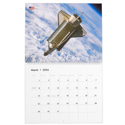 US SPACE SHUTTLE KALENDER (Mar 2026)