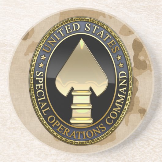 US Speciaal Operationeel commando Zandsteen Onderzetter (Voorkant)