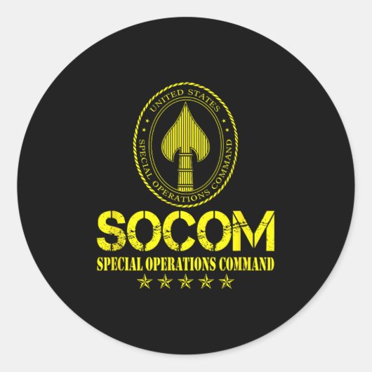 US Special Operations Command SOCOM Patriottische Ronde Sticker (Voorkant)
