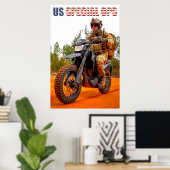 US SPECIALE OPS-MOTORCYCLUS POSTER (Thuiskantoor)