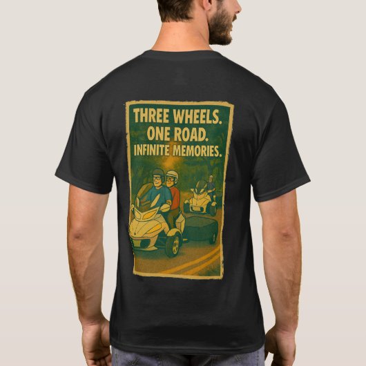 US Spyder Ryders - Briefkaart Wheels Road Memories T-shirt (Achterkant)