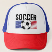 US Stars & Stripes Voetbal Unisex Trucker Pet (Voorkant)