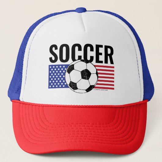 US Stars & Stripes Voetbal Unisex Trucker Pet (Voorkant)