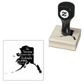 US State Alaska Kaart Retouradres Wood Art Rubberstempel (Gestempeld)