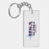 US State Alaska Monogram Acryl Sleutelhanger (Voorkant Links)