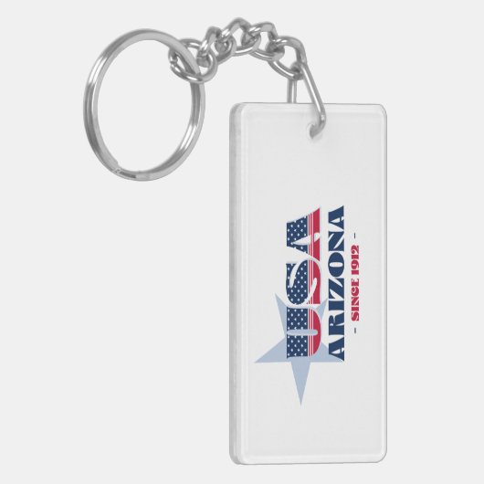 US State Arizona Monogram Acryl Sleutelhanger (Voorkant Links)
