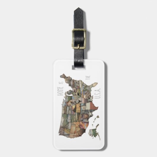 US State Collage Bagagelabel (Voorkant verticaal)