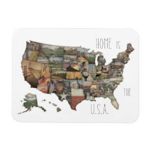 US State Collage Magneet