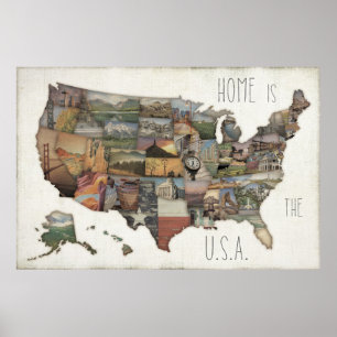 US State Collage Poster