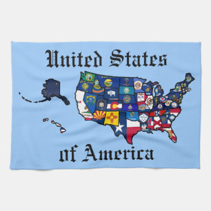 US State Flags Map Theedoek