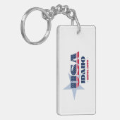 US State Idaho Monogram Acryl Sleutelhanger (Voorkant Links)