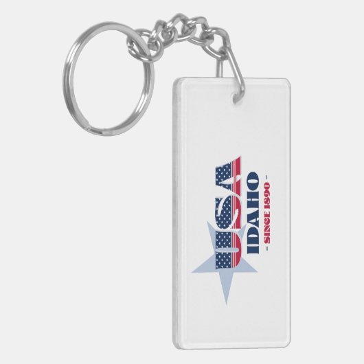 US State Idaho Monogram Acryl Sleutelhanger (Voorkant Links)