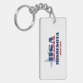 US State Minnesota Monogram Acryl Sleutelhanger (Voorkant Links)