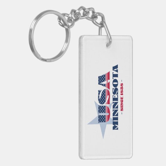 US State Minnesota Monogram Acryl Sleutelhanger (Voorkant Links)