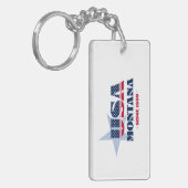 US State Montana Monogram Acryl Sleutelhanger (Voorkant Links)