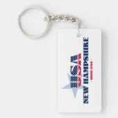 US State New Hampshire Monogram Acryl Sleutelhange Sleutelhanger (Voorkant)