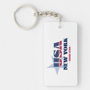US State New York Monogram Acryl Sleutelhanger