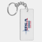 US State Ohio Monogram Acryl Sleutelhanger (Voorkant Links)