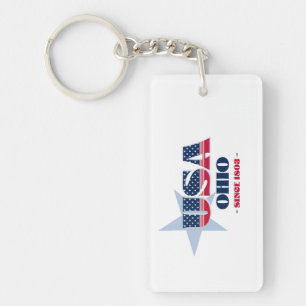 US State Ohio Monogram Acryl Sleutelhanger