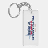 US State Pennsylvania Monogram Acryl Sleutelhanger (Voorkant Links)