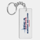 US State Rhode Island Monogram Acryl Sleutelhanger (Voorkant Links)