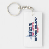 US State Rhode Island Monogram Acryl Sleutelhanger (Voorkant)