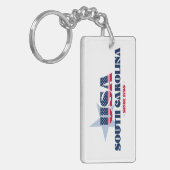 US State South Carolina Monogram Acryl Sleutelhang Sleutelhanger (Voorkant Links)