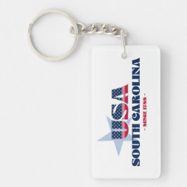 US State South Carolina Monogram Acryl Sleutelhang Sleutelhanger