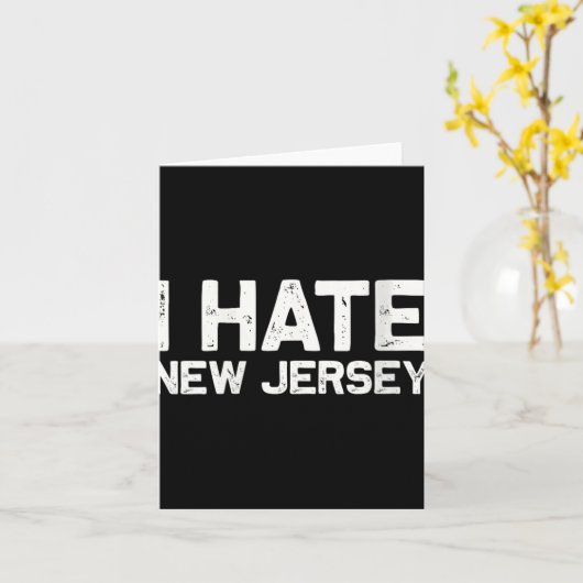 Us State Souvenir I Hate New Jersey V-neck  Kaart (Gele Bloem)