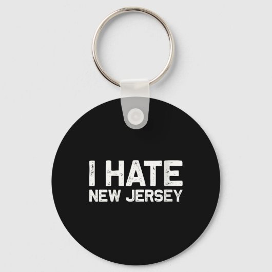 Us State Souvenir I Hate New Jersey V-neck  Sleutelhanger (Voorkant)