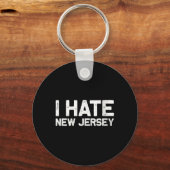 Us State Souvenir I Hate New Jersey V-neck  Sleutelhanger (Voorkant)