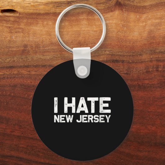 Us State Souvenir I Hate New Jersey V-neck  Sleutelhanger (Voorkant)