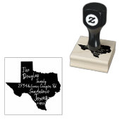 US State Texas Kaart Retouradres Wood Art Rubberstempel (Gestempeld)