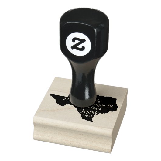 US State Texas Kaart Retouradres Wood Art Rubberstempel (Stempel)