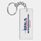 US State Washington Monogram Acryl Sleutelhanger (Voorkant Links)
