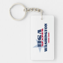 US State Washington Monogram Acryl Sleutelhanger