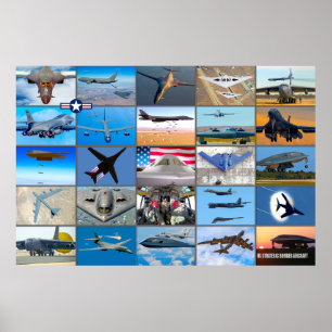 US STRATEGIC BOMBER VLIEGTUIG "MONTAGE" POSTER