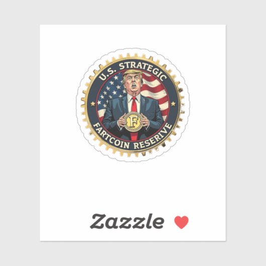 US Strategic Fartcoin Reserve Crypto Trump Grappig Sticker (Vel)