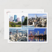 US Texas - Downtown Houston - Downtown Dallas - Briefkaart (Voorkant / Achterkant)