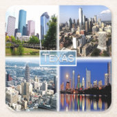 US Texas - Downtown Houston - Downtown Dallas - Kartonnen Onderzetters (Voorkant)
