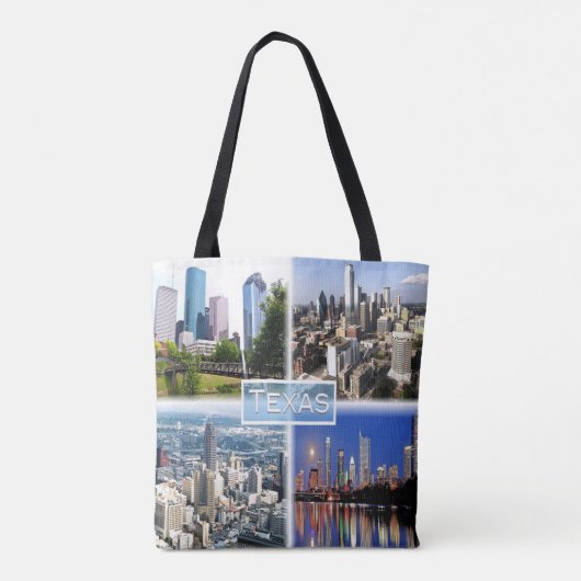 US Texas - Downtown Houston - Downtown Dallas - Tote Bag (Achterkant)